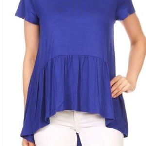 Blazing blue color baby doll top